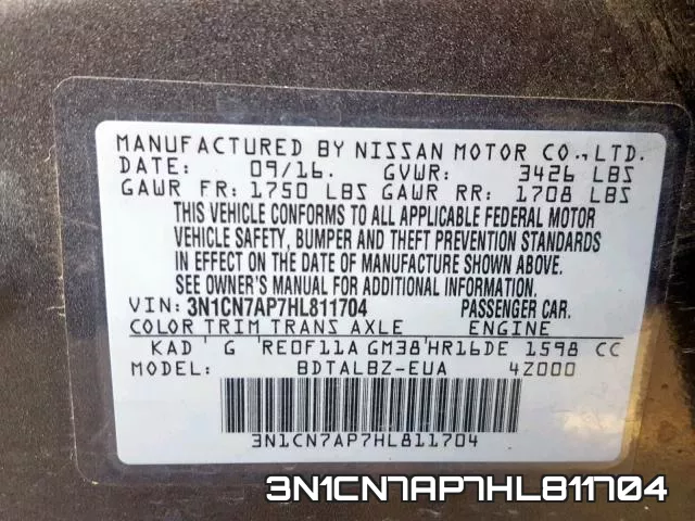 3N1CN7AP7HL811704 фото 2