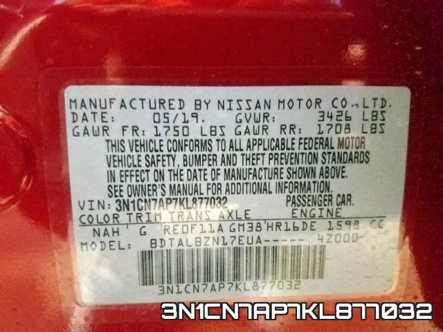 3N1CN7AP7KL877032 фото 2