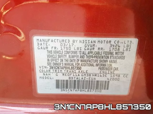 3N1CN7AP8HL857350 фото 2