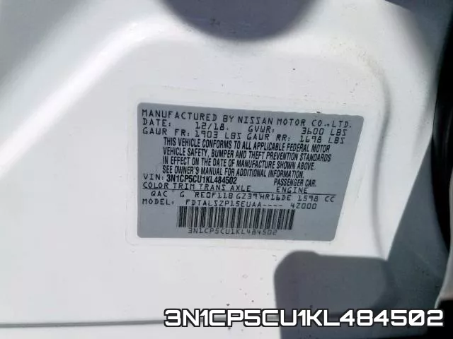 3N1CP5CU1KL484502 фото 2