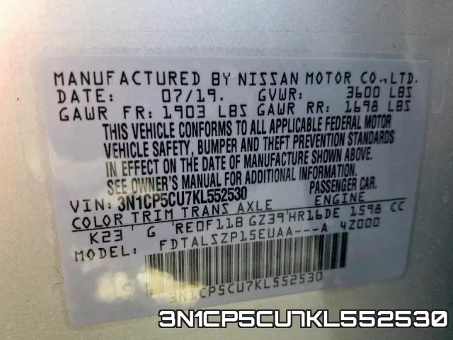 3N1CP5CU7KL552530 фото 2