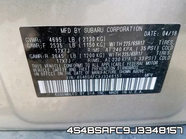 4S4BSAFC9J3348157 фото 2