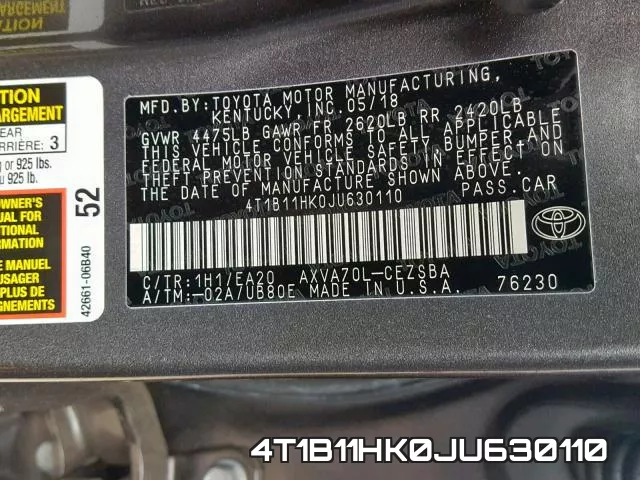 4T1B11HK0JU630110 фото 2