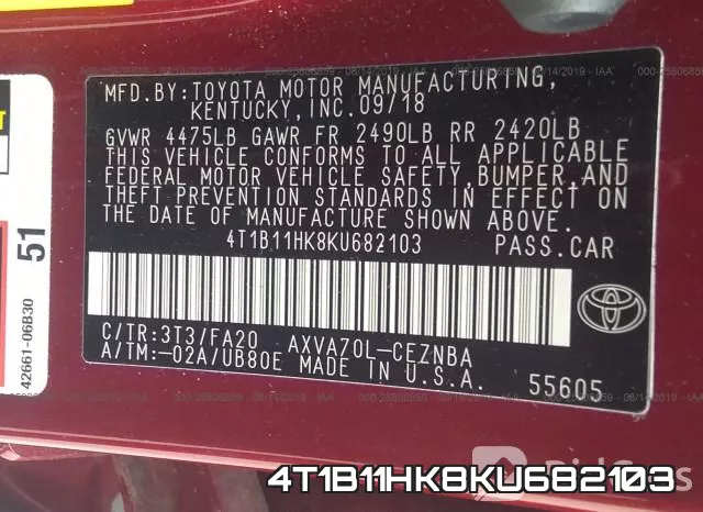 4T1B11HK8KU682103 фото 10