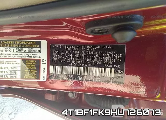 4T1BF1FK9HU726073 фото 10
