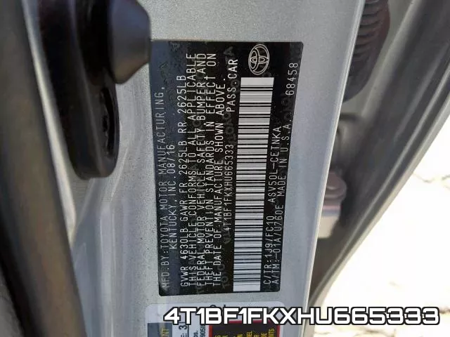 4T1BF1FKXHU665333 фото 2