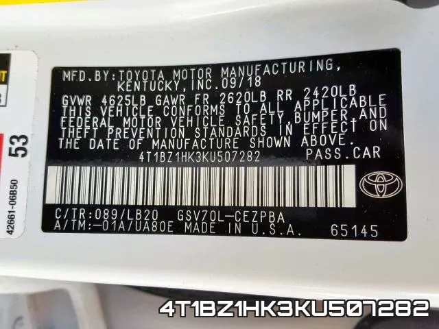 4T1BZ1HK3KU507282 фото 2