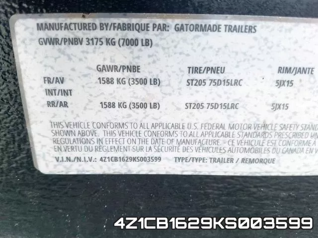 4Z1CB1629KS003599 фото 2