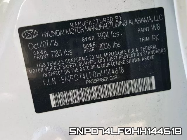 5NPD74LF0HH144618 фото 2