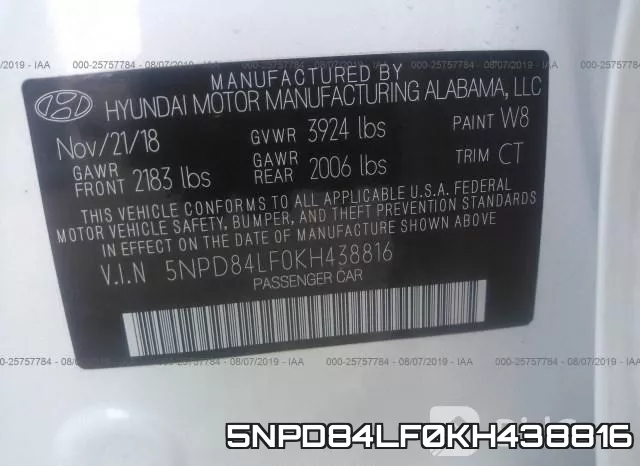5NPD84LF0KH438816 фото 10