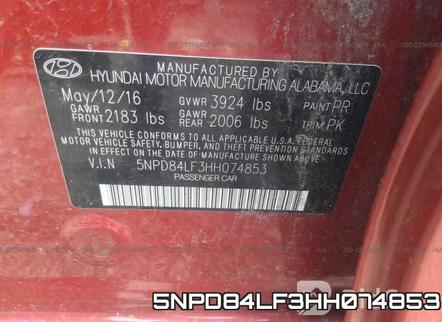 5NPD84LF3HH074853 фото 10