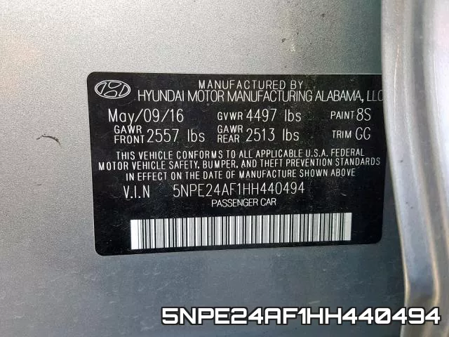 5NPE24AF1HH440494 фото 2