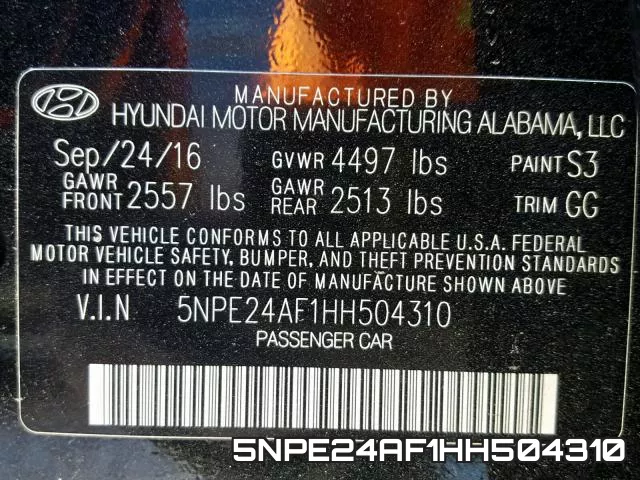 5NPE24AF1HH504310 фото 2