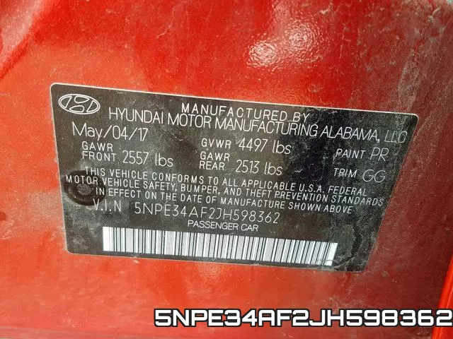 5NPE34AF2JH598362 фото 2