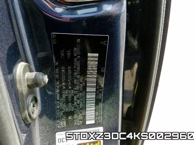 5TDXZ3DC4KS002960 фото 2