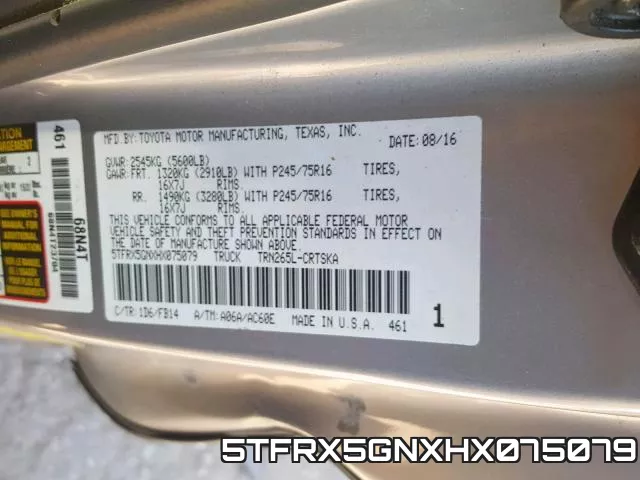 5TFRX5GNXHX075079 фото 2