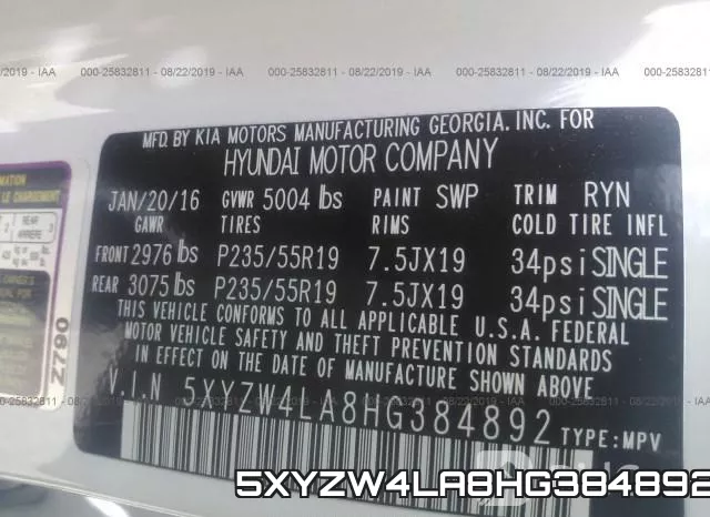 5XYZW4LA8HG384892 фото 10
