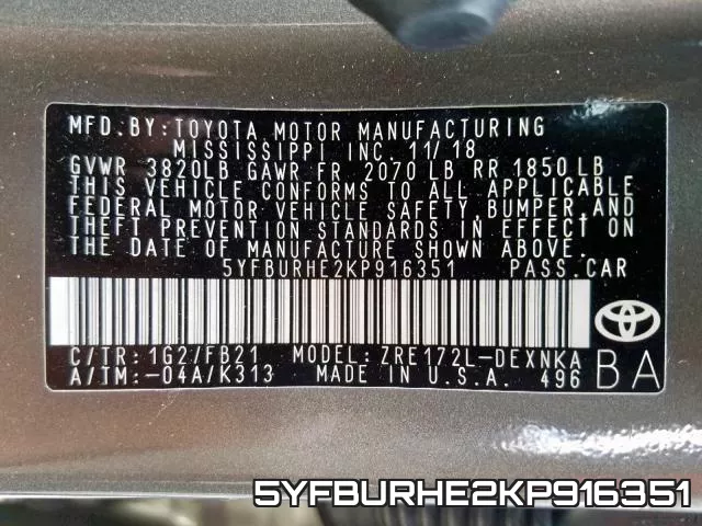 5YFBURHE2KP916351 фото 2