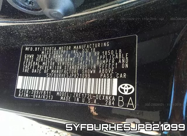 5YFBURHE5JP821099 фото 10