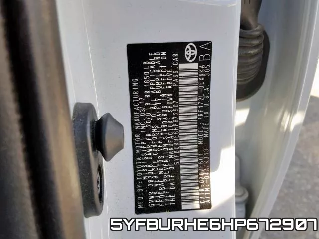 5YFBURHE6HP672907 фото 2