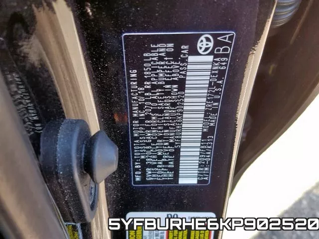 5YFBURHE6KP902520 фото 2
