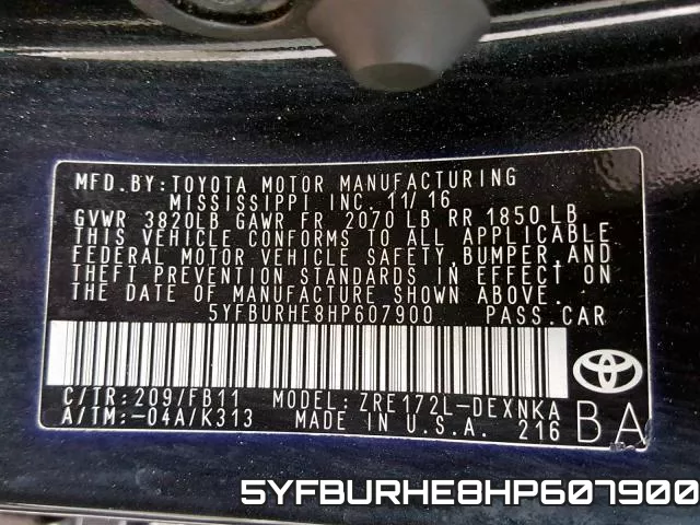 5YFBURHE8HP607900 фото 2
