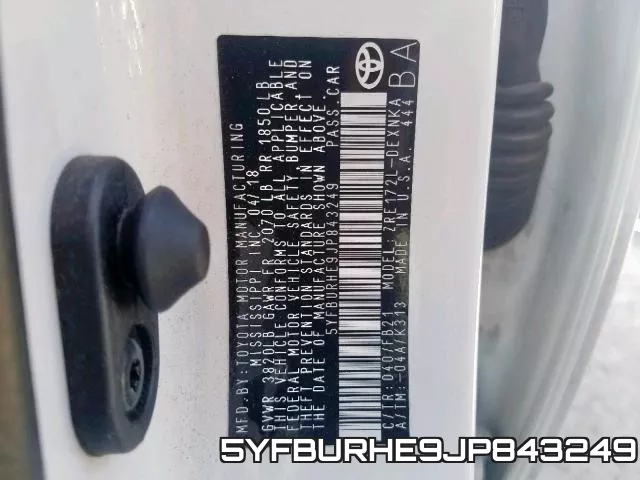 5YFBURHE9JP843249 фото 2