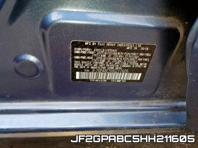 JF2GPABC5HH211605 фото 2