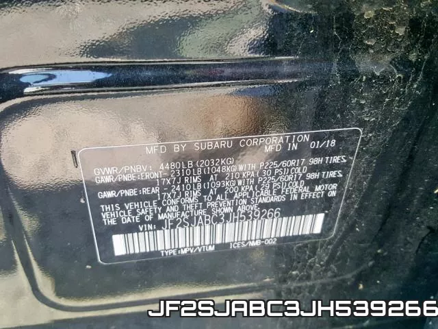 JF2SJABC3JH539266 фото 2