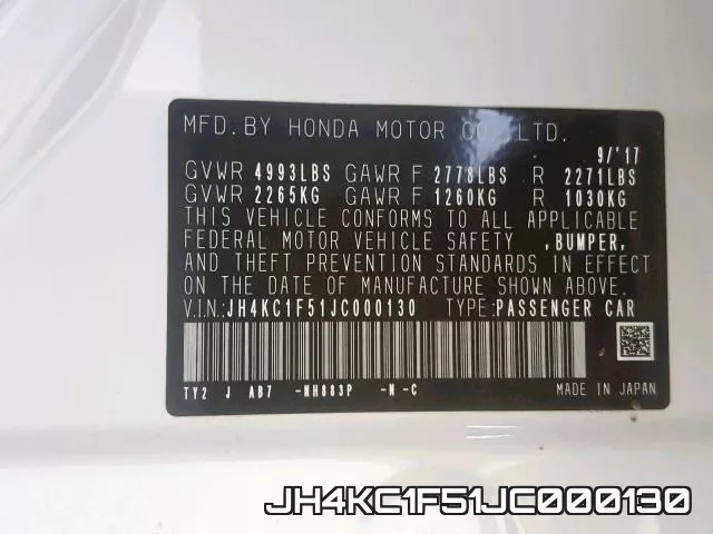 JH4KC1F51JC000130 фото 2