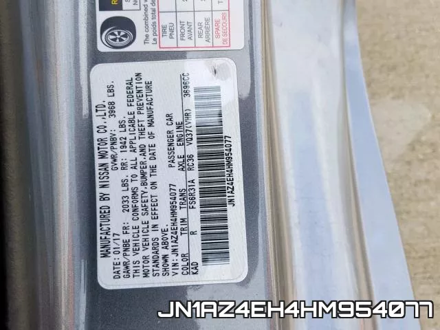 JN1AZ4EH4HM954077 фото 2