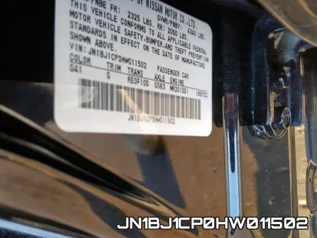 JN1BJ1CP0HW011502 фото 2