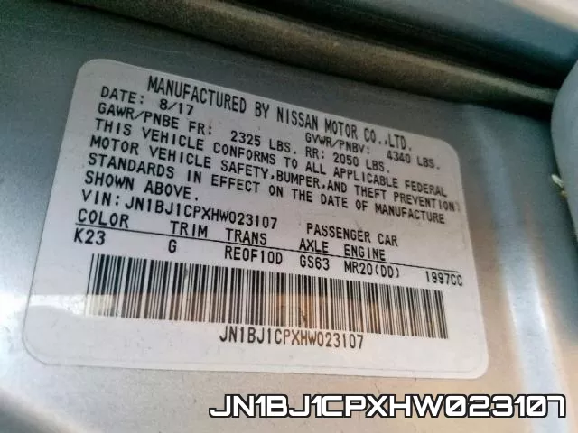 JN1BJ1CPXHW023107 фото 2
