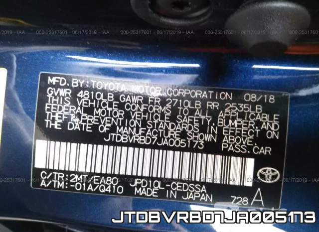 JTDBVRBD7JA005173 фото 10