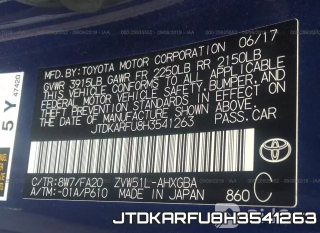 JTDKARFU8H3541263 фото 10