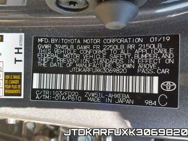 JTDKARFUXK3069820 фото 2