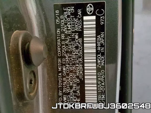 JTDKBRFU8J3602548 фото 2