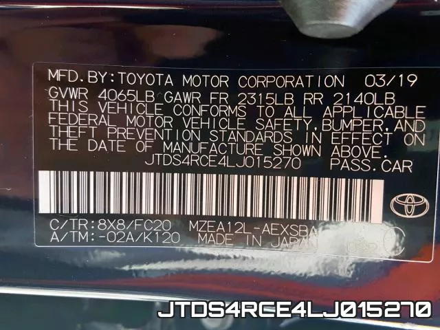 JTDS4RCE4LJ015270 фото 2