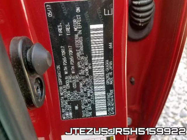 JTEZU5JR5H5159922 фото 2
