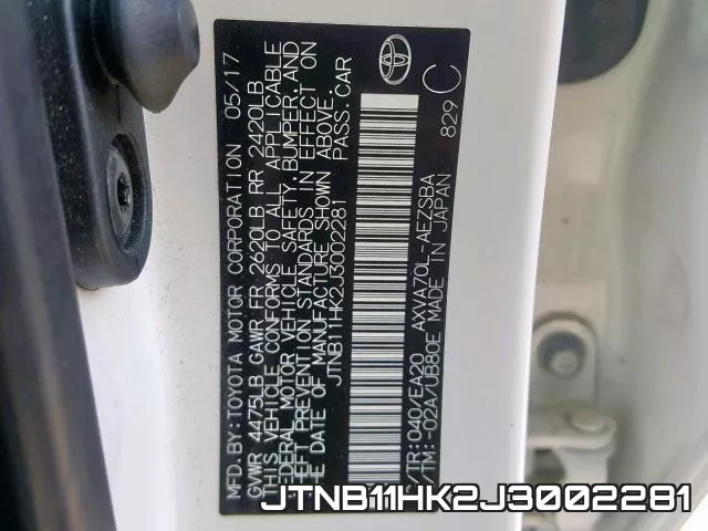 JTNB11HK2J3002281 фото 2