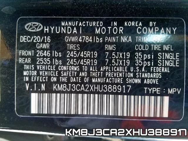 KM8J3CA2XHU388917 фото 2