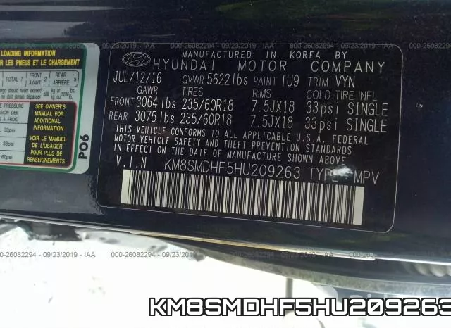 KM8SMDHF5HU209263 фото 10
