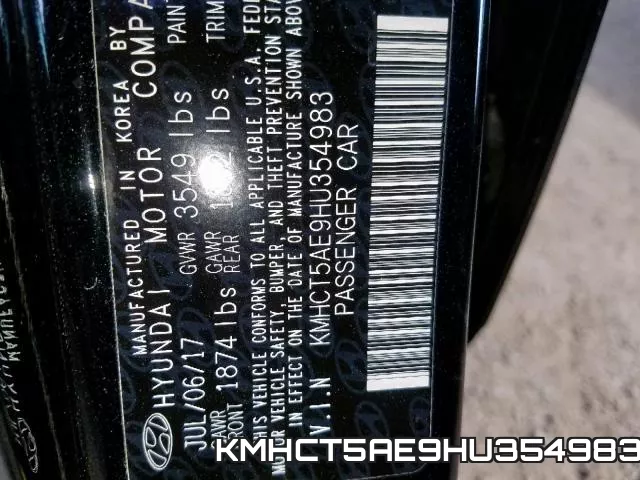 KMHCT5AE9HU354983 фото 2