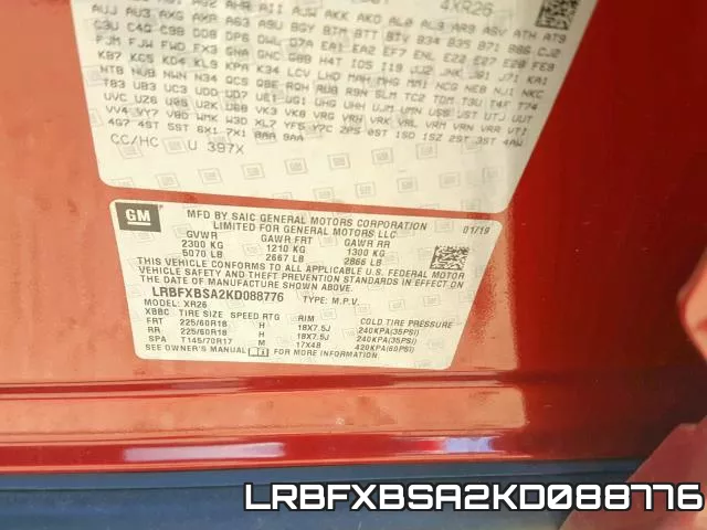 LRBFXBSA2KD088776 фото 2