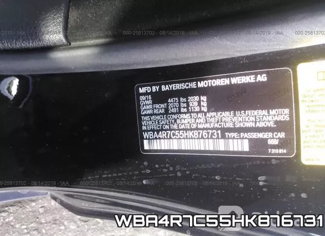 WBA4R7C55HK876731 фото 10
