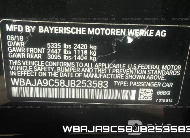 WBAJA9C58JB253583 фото 10