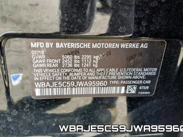 WBAJE5C59JWA95960 фото 2