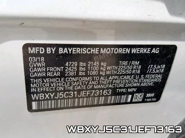 WBXYJ5C31JEF73163 фото 2