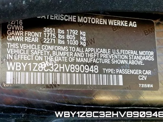 WBY1Z8C32HV890948 фото 2