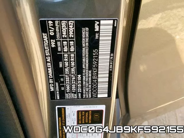 WDC0G4JB9KF592155 фото 2